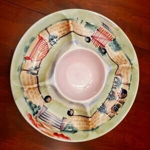 Michal Sparks hand painted Mexican chip and dip platter‎